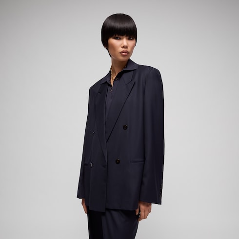 Light wool double-breasted jacket