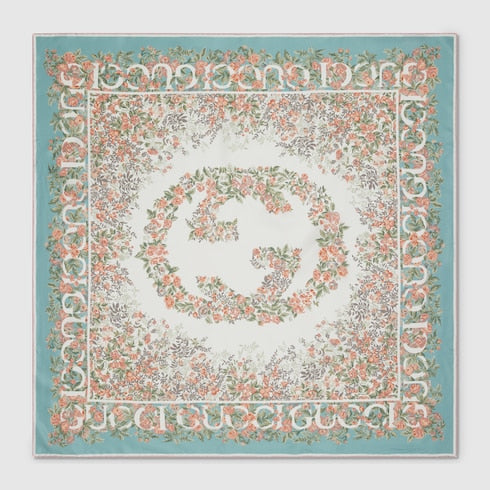 Printed silk twill carré