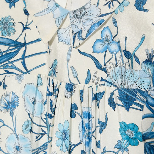 Baby printed crêpe de chine dress