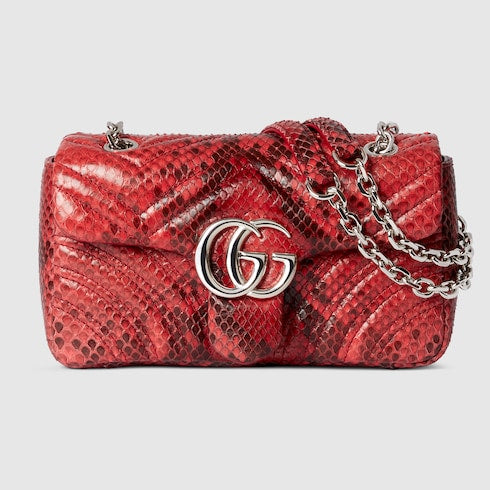 GG Marmont python small shoulder bag