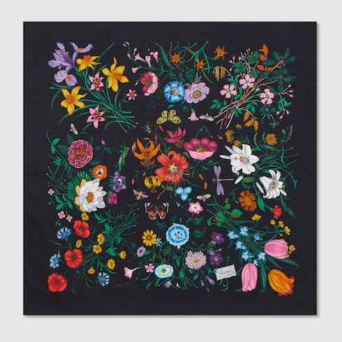 Printed cotton silk pocket square