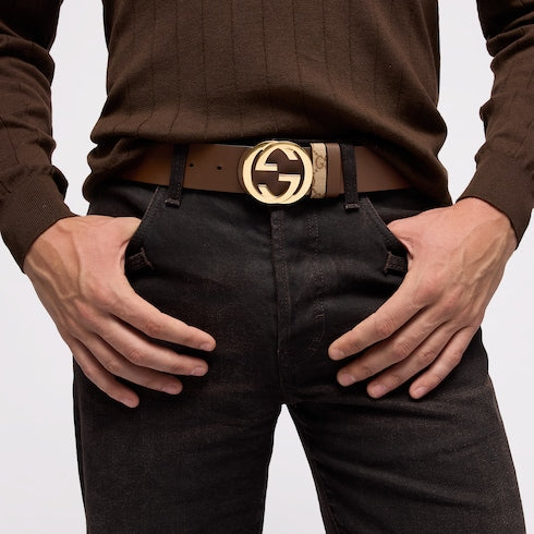 Reversible belt with Interlocking G buckle