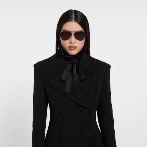 Double-breasted wool coat
