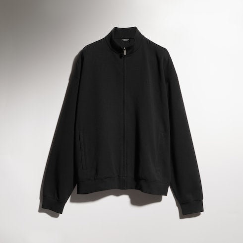 Cotton jersey zip jacket with embroidery