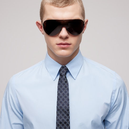 Horsebit silk jacquard tie