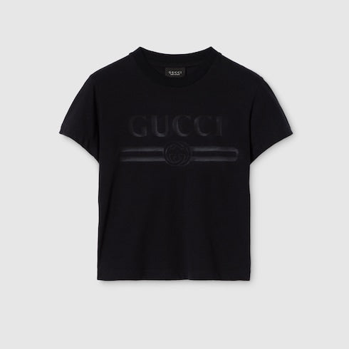 Cotton jersey T-shirt with devoré detail