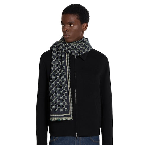 GG wool jacquard scarf