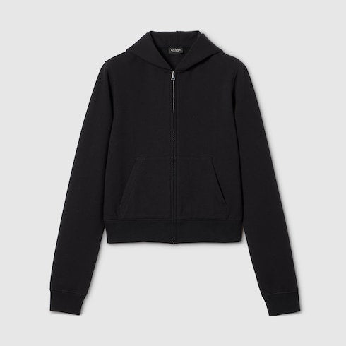 Cotton jersey and cashmere zip jacket