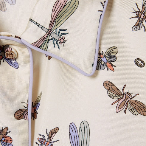 Printed silk twill shirt