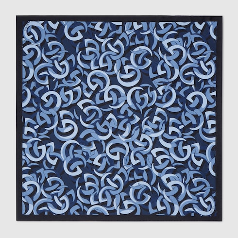 Printed silk pocket square