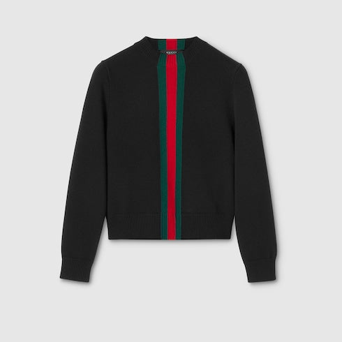 Fine knit wool sweater with Web