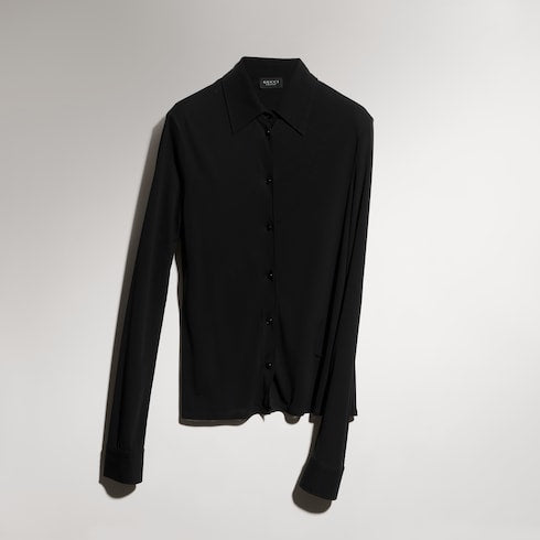 Lightweight viscose crêpe jersey shirt