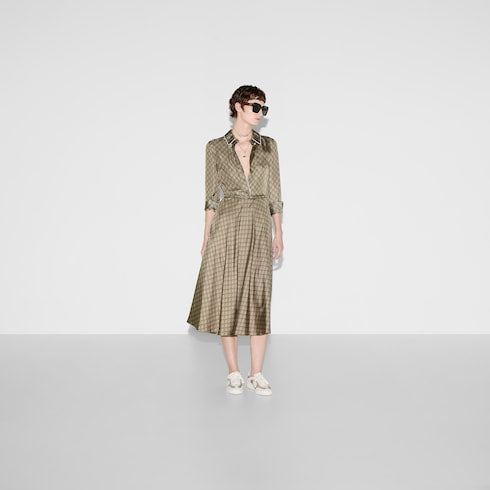 GG silk twill dress