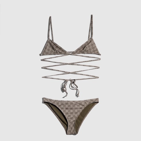 Printed stretch jersey bikini