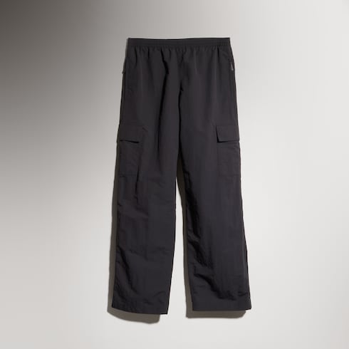 Froissé nylon faille cargo pants