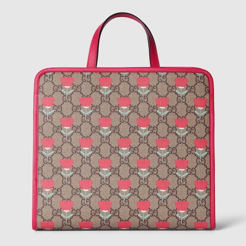 Children's flower print tote bag