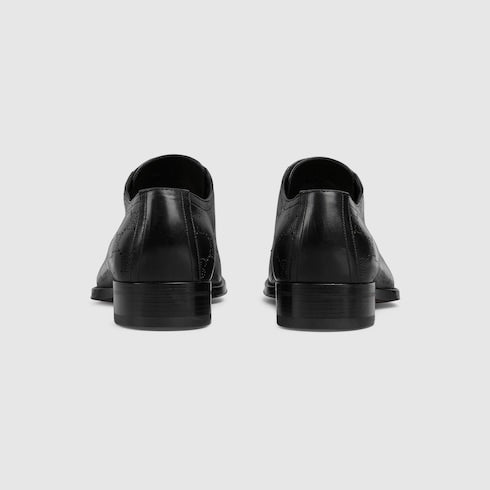 Men's lace-up shoe with lasered GG