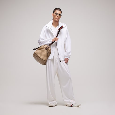 Compact cotton canvas zip jacket
