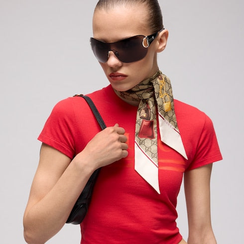 Printed silk twill ribbon