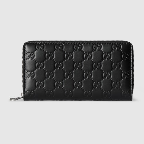 GG Emblem zip around wallet