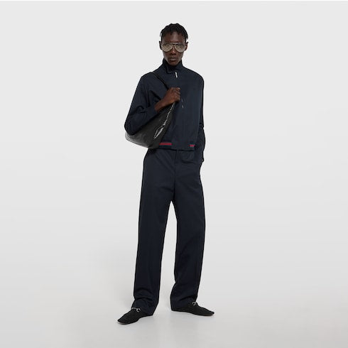 Cotton twill pants with embroidery