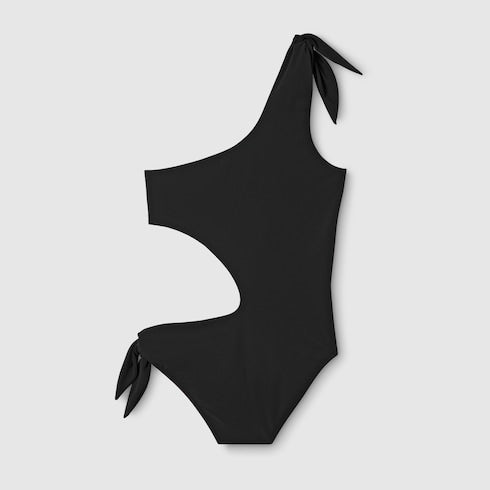 Stretch jersey swimsuit with embroidery