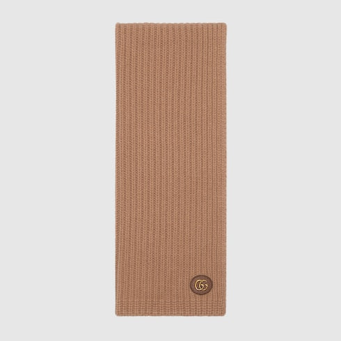 Wool cashmere scarf with Double G