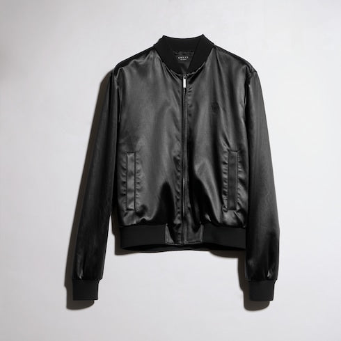 Cotton acetate satin zip jacket