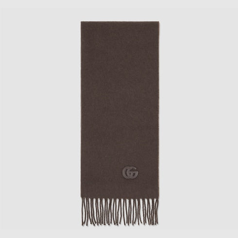 Cashmere scarf with patch