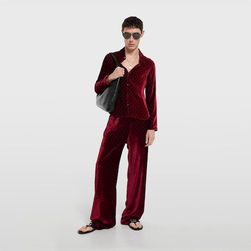 Stretch GG velvet devoré shirt