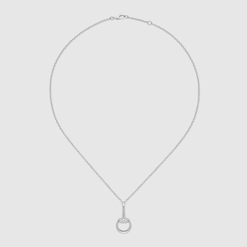 Gucci Horsebit diamond 18k pendant necklace