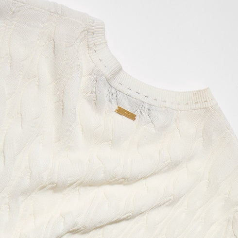 Braided cotton blend dress