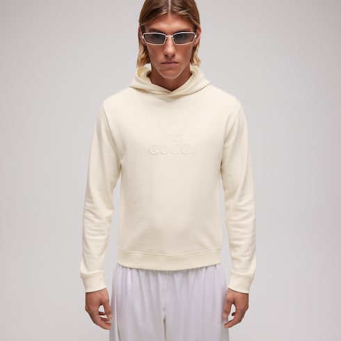 Cashmere jersey sweatshirt with embroidery