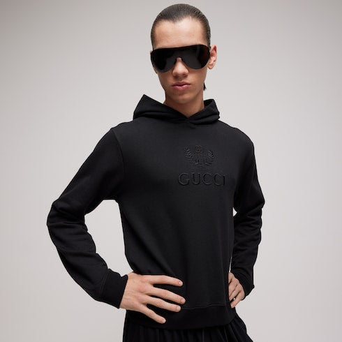 Cashmere jersey sweatshirt with embroidery