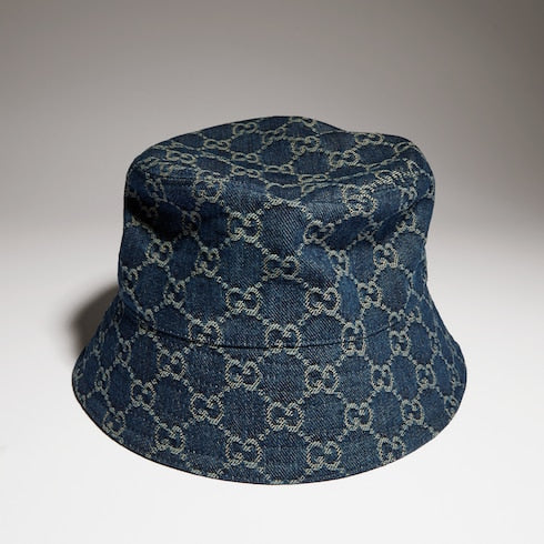 GG cotton denim bucket hat