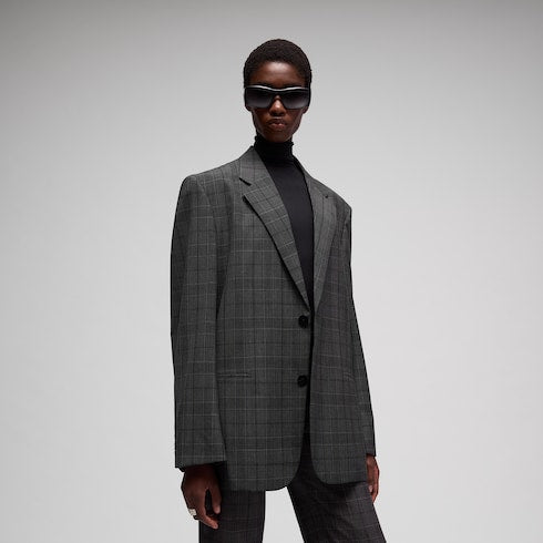 Checked fine wool jacket