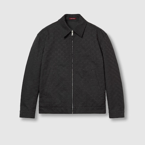 Reversible nylon and GG canvas jacket
