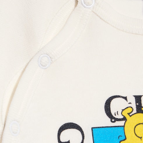Baby cotton one-piece with print