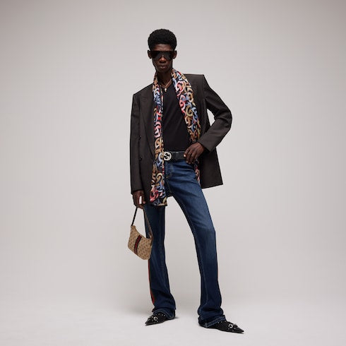 Gucci Double G cotton silk stole