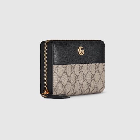Bi-color GG Marmont zip around wallet