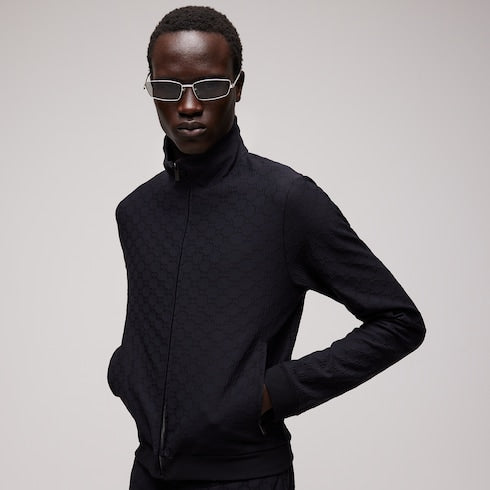 GG jersey jacquard zip jacket