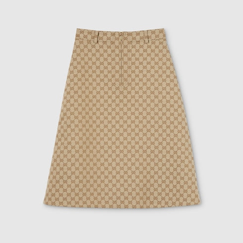 GG cotton canvas fabric skirt