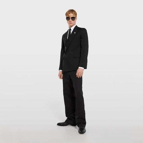 Double-breasted GG wool jacket
