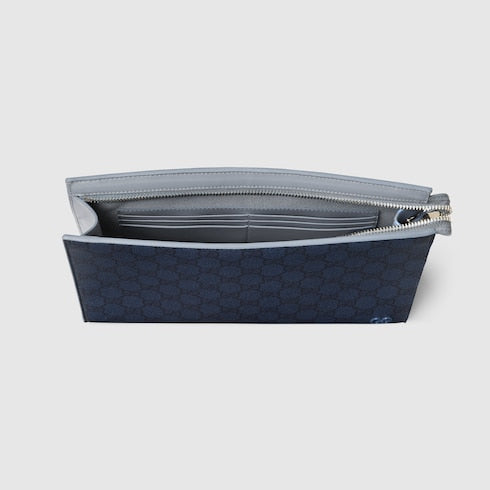Dusty blue trim medium pouch