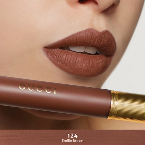 124 Emilie Brown, Rouge à Lèvres Liquide Mat Lipstick