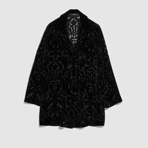 Floral devoré velour shirt