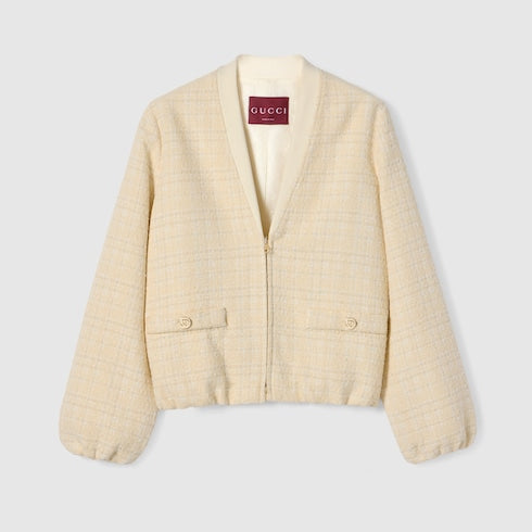 Check cotton tweed jacket