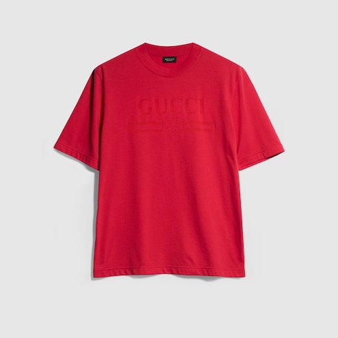 Cotton jersey T-shirt with devoré detail