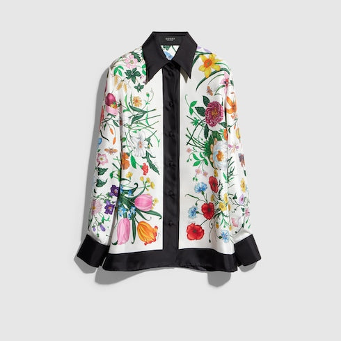 Printed silk shirt