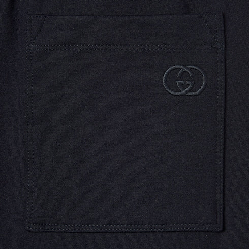 Cotton jersey leisure pants with embroidery